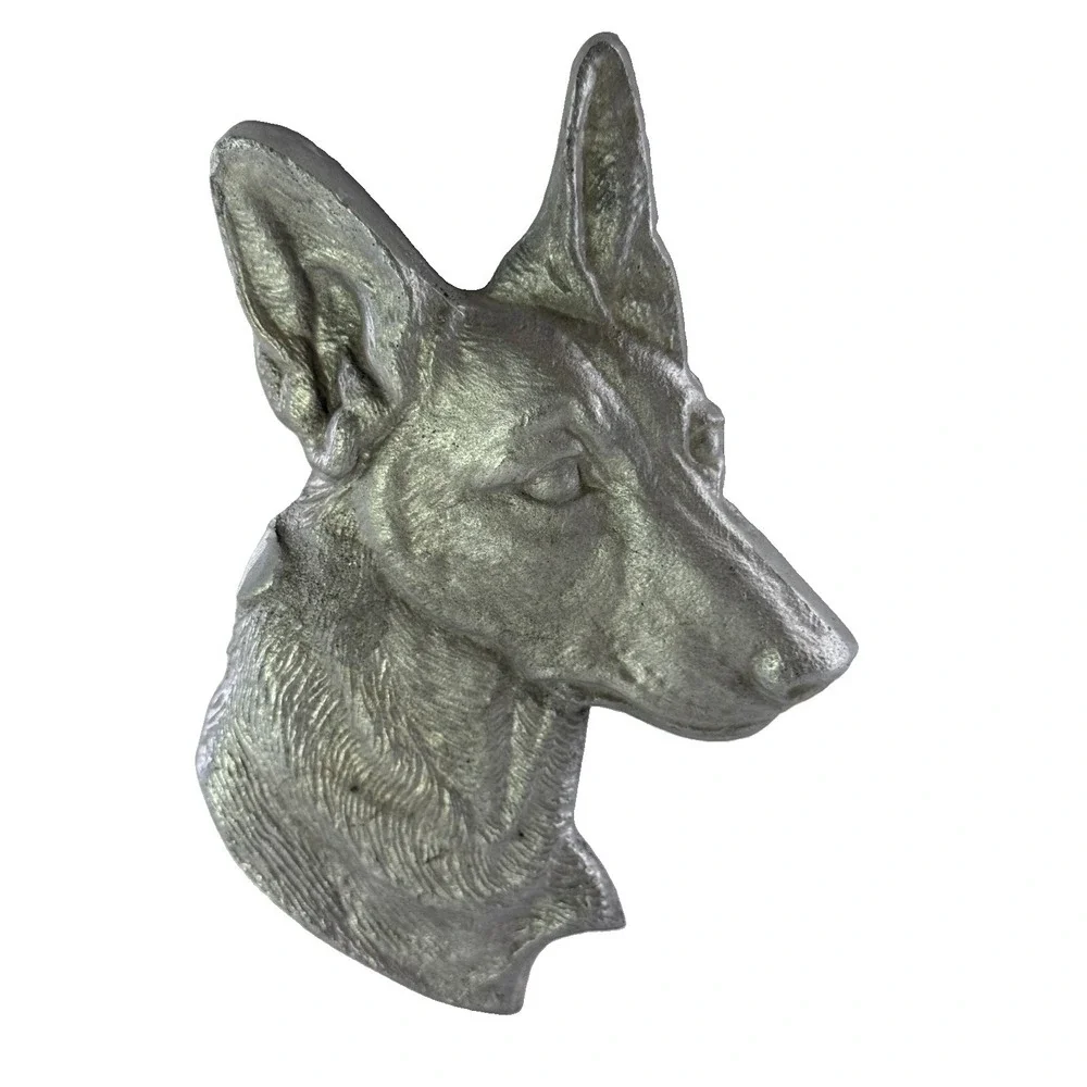 Vintage Heavy Cast Aluminum Pharaoh Hound Dog Head Wall Plaque Maltese Greyhound